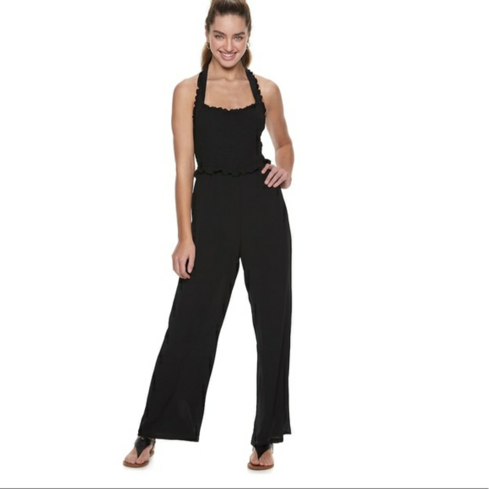Candies black halter romper xl nwt